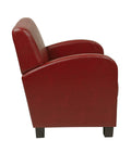 Crimson Red Bonded Leather Club Chair with Espresso Legs Q805