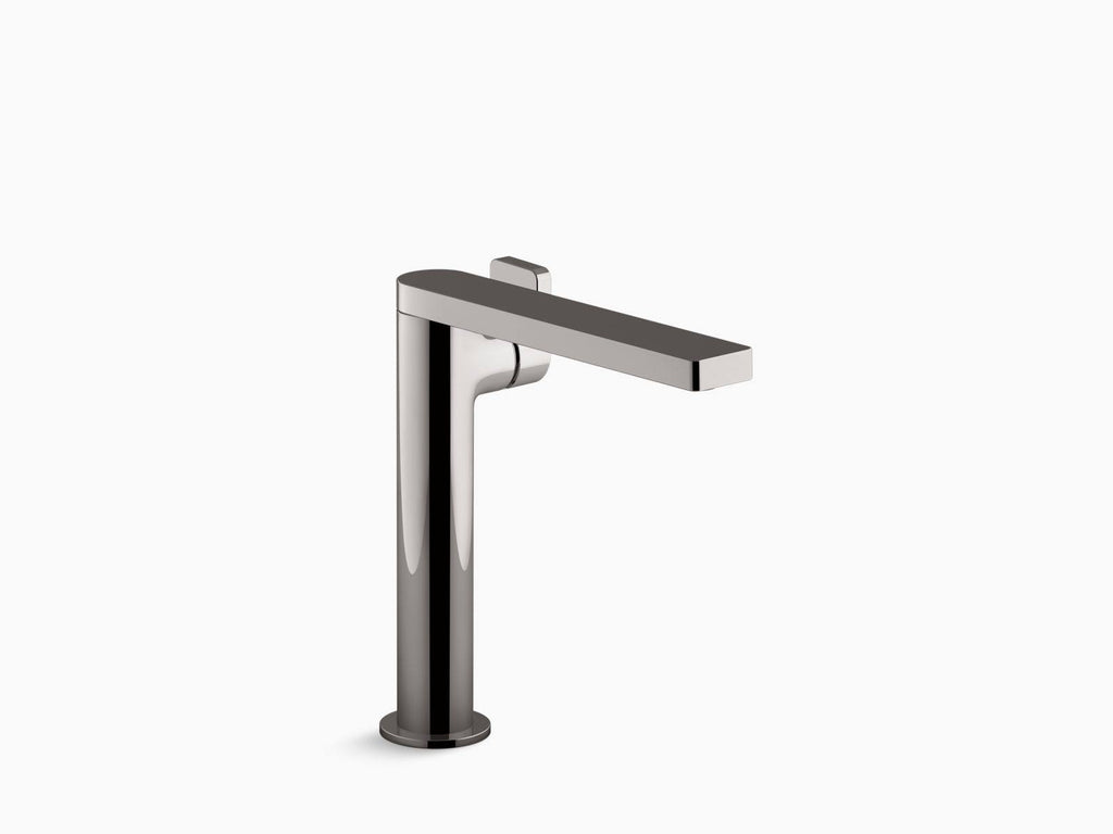 Tall Single Bathroom Sink Faucet with Lever Handle, Titanium Z622694
