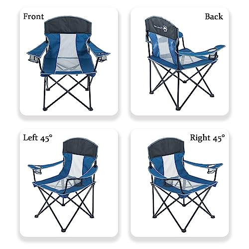 Oversized Mesh Back Folding Camping Chair with 2 Cup Holders V415