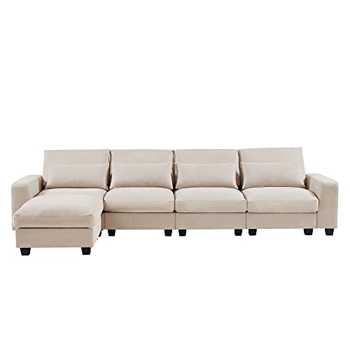 L-Shape Feather Filled Sectional Sofa with Reversible Chaise X74343