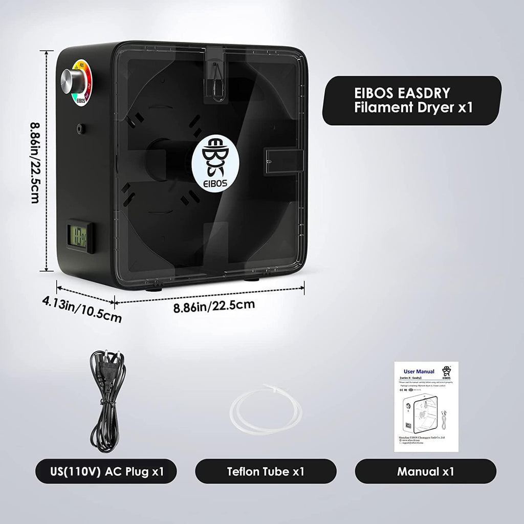 3D Printer Filament Dryer with Fan, Adjustable Temperature, Humidity Control & Spool Holder T8875