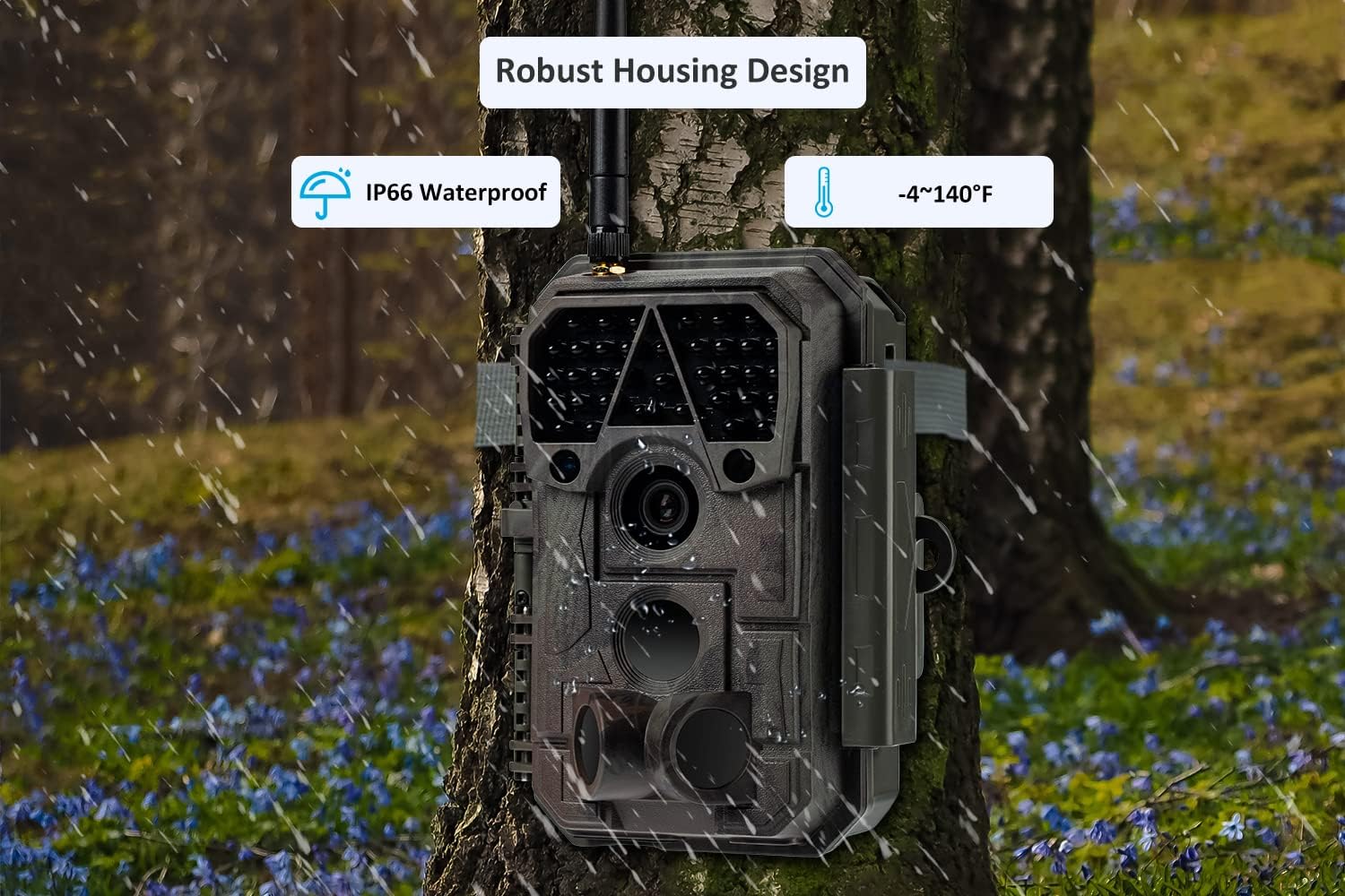32mp 1296p Trail Camera with 100ft Night Vision Motion Activated Waterproof J4802
