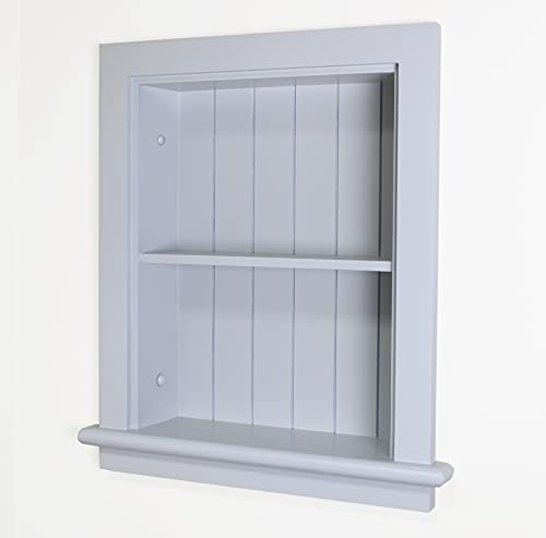 14x18 Real Wood Light Gray Wall Medicine Cabinet V12643