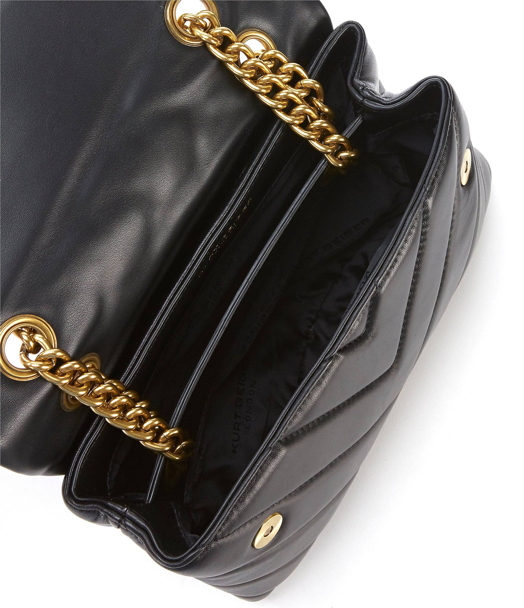 Black Quilted Leather Shoulder Bag C789