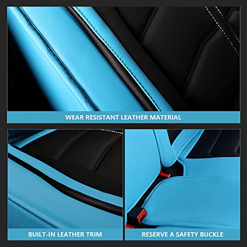 Black Red Waterproof Leather Car Seat Cover E756