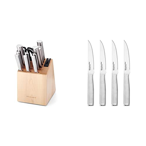 14 Piece Forged Stainless Steel Knife Set with Built in Knife Sharpener O83648