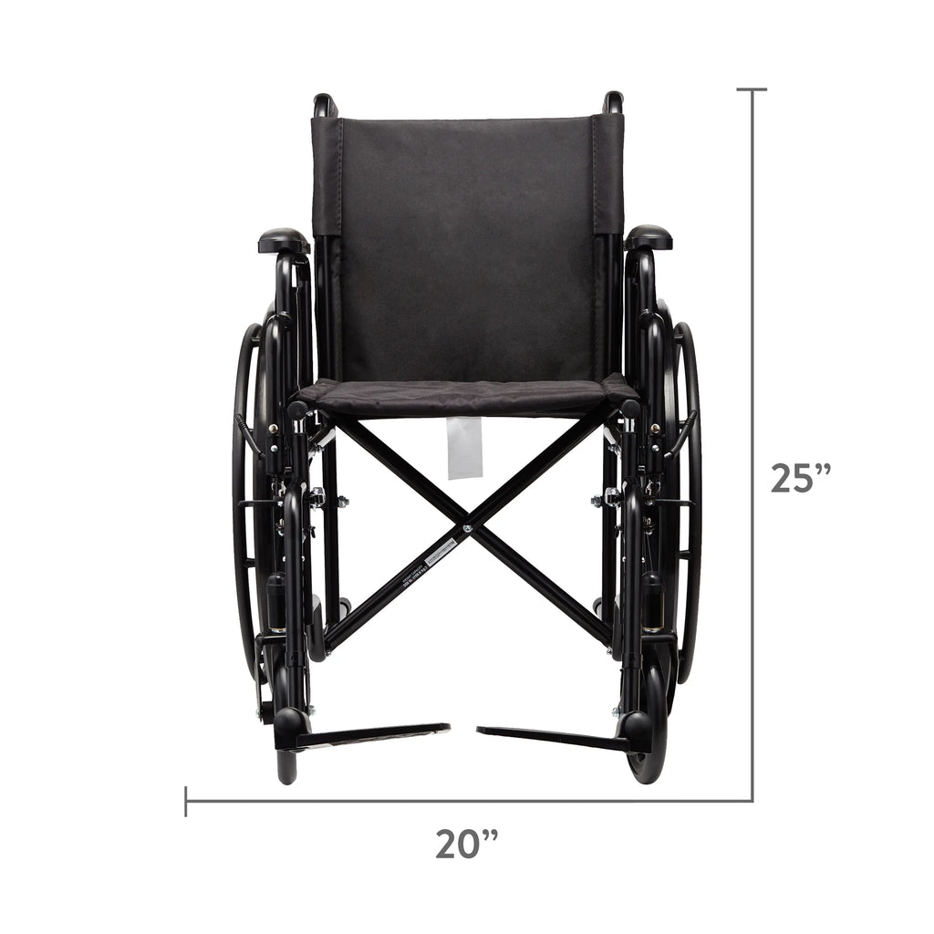 Lightweight Foldable Steel Wheelchair with 18" Seat and Swing-Away Footrests M928