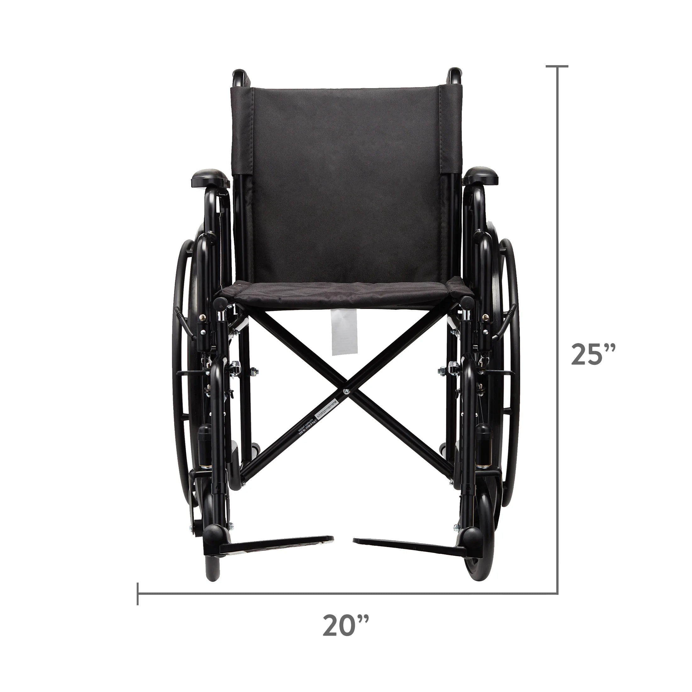 Lightweight Foldable Steel Wheelchair with 18" Seat and Swing-Away Footrests M928