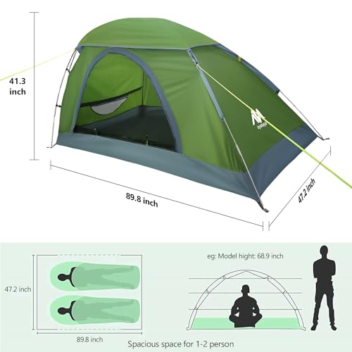 1 Person Lightweight Backpacking Tent with Waterproof Rainfly C444792