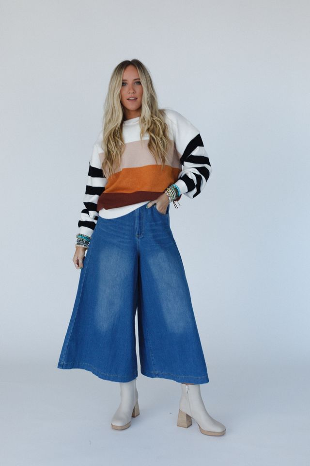Estoria Striped Sweater - Beige