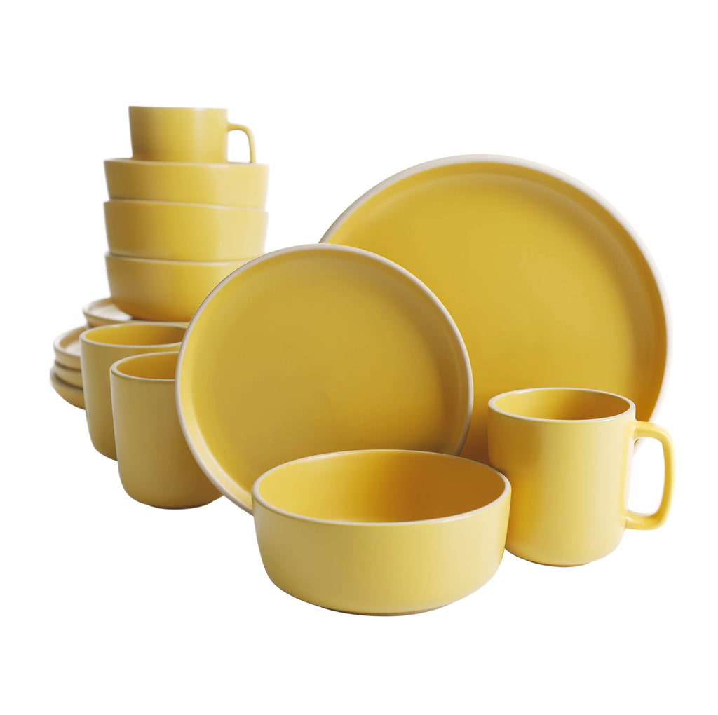 16 Piece Matte Stoneware Dinnerware Set U933149