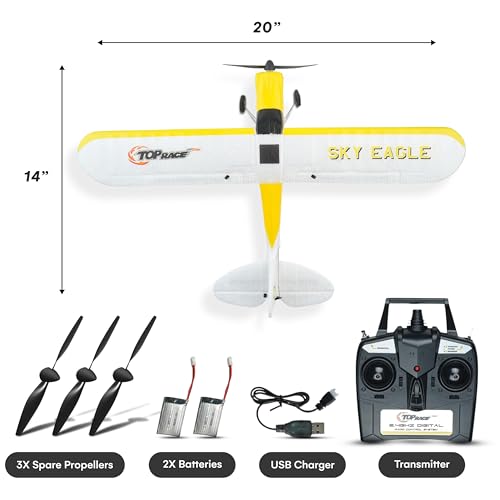 4 Channel Stunt Flying RC Plane, 20" Wing Span, EPP Foam N9532