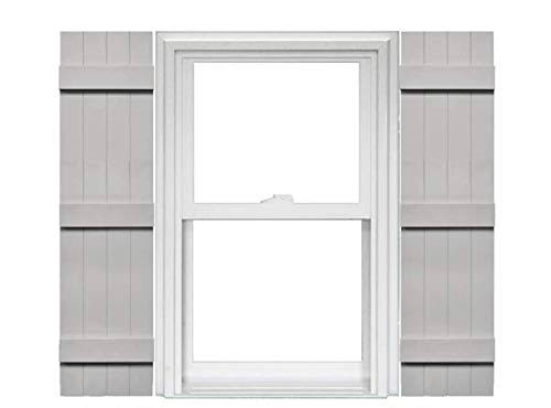 4 Board and Batten Joined Vinyl Shutters (1 Pair) - 14 x 80 N3719