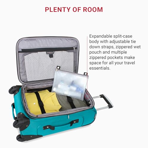 Teal 3 Piece Set Expandable Roller Luggage (21/25/29) U1776