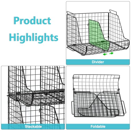 4-Tier Stackable Soda Can Organizer with 4 Adjustable Dividers O190637