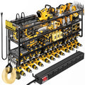 4-Tier Heavy Duty Power Tool Organizer Wall Mount with Charging Station B817