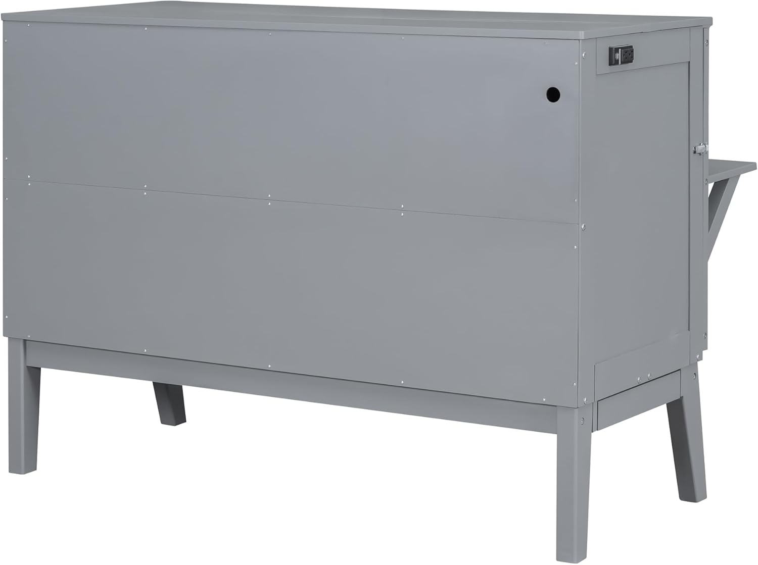 Grey Queen Murphy Bed with Desk Board and Removable Shelves E7492