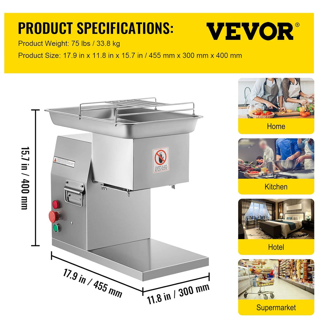 1100 LB/H 3mm Stainless Steel Electric Meat Slicer H16522