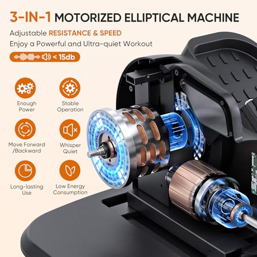 Under Desk Elliptical Machine, Electric Ellipse Leg Exerciser, Seated Pedal Exerciser J66278