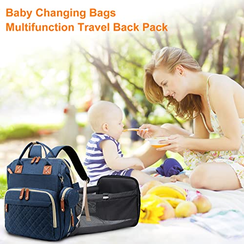Grey Waterproof 3 in 1 Baby Diaper Backpack with Foldable Changing Pad Y186