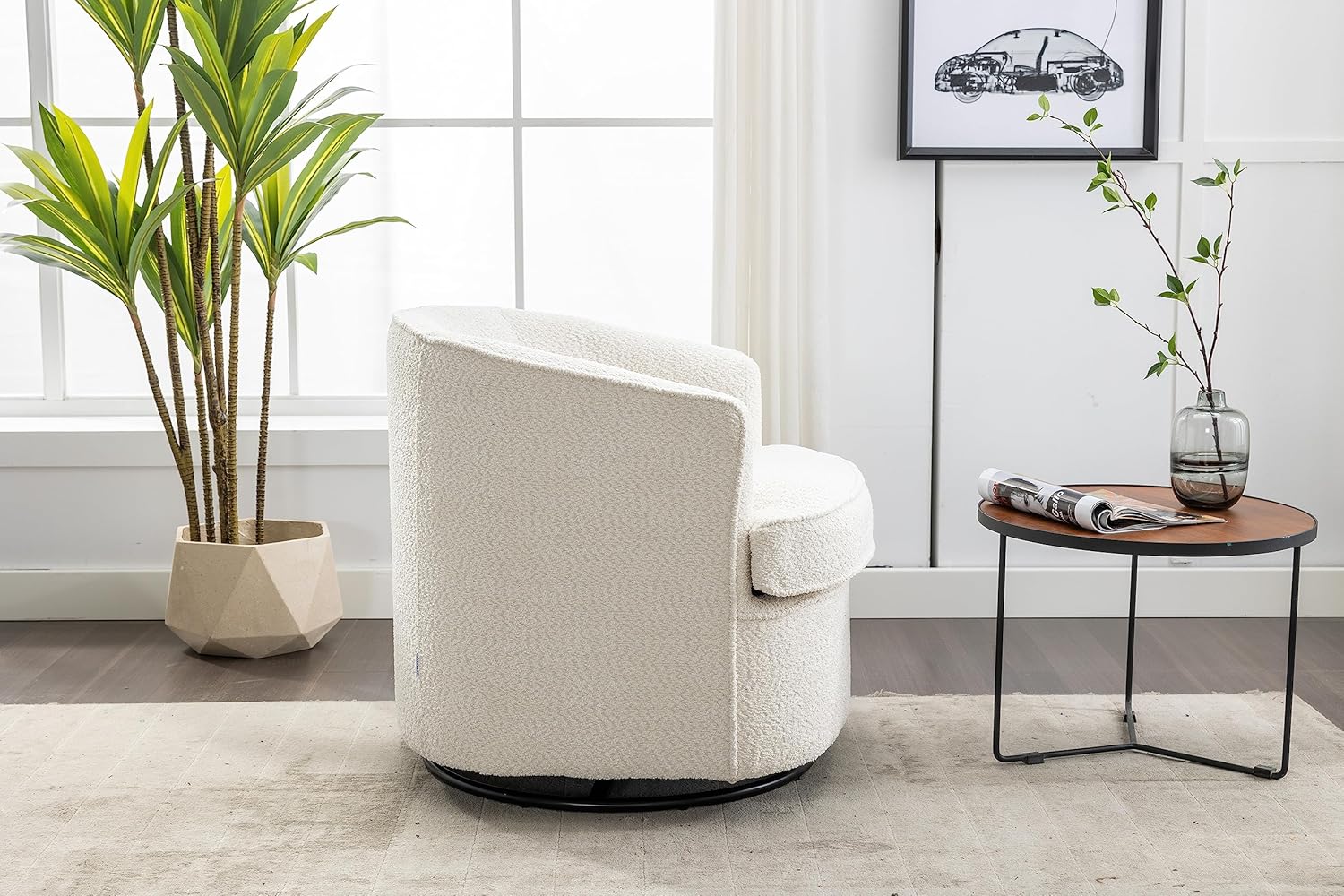 Beige Swivel Barrel Chair N22601