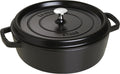 Black Matte Shallow Wide Round Cocotte N733715