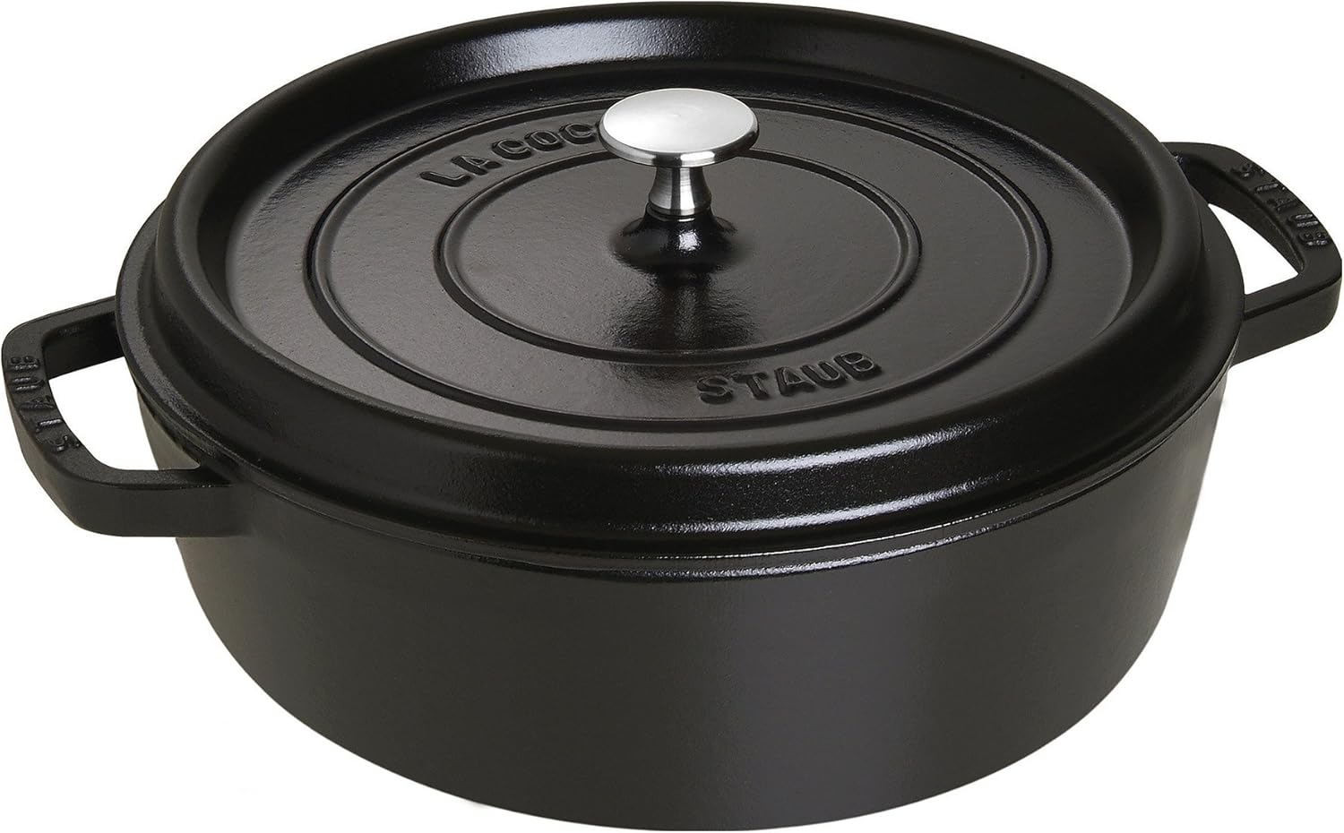 Black Matte Shallow Wide Round Cocotte N733715