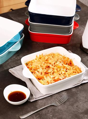 8x8 inch Square Porcelain Baking Dish with Double Handles D9516