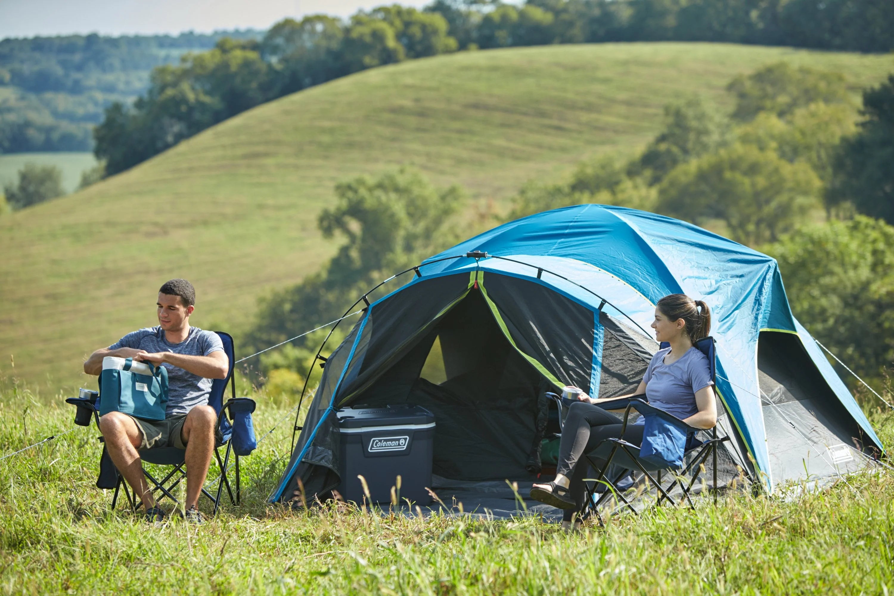 4-Person Dark Room Dome Camping Tent with Screen Room P825