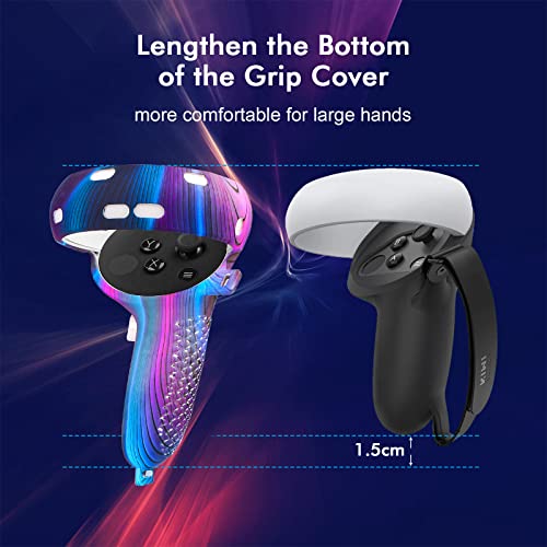 Silicone Set for Meta Quest 2 with Controller Grip Leather Cover, VR Shell Cover, Face Cover, Lens Cover and 10PCS Disposable Eye Cover N421