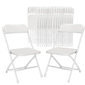 White Plastic Folding Chair with Steel Frame H11483