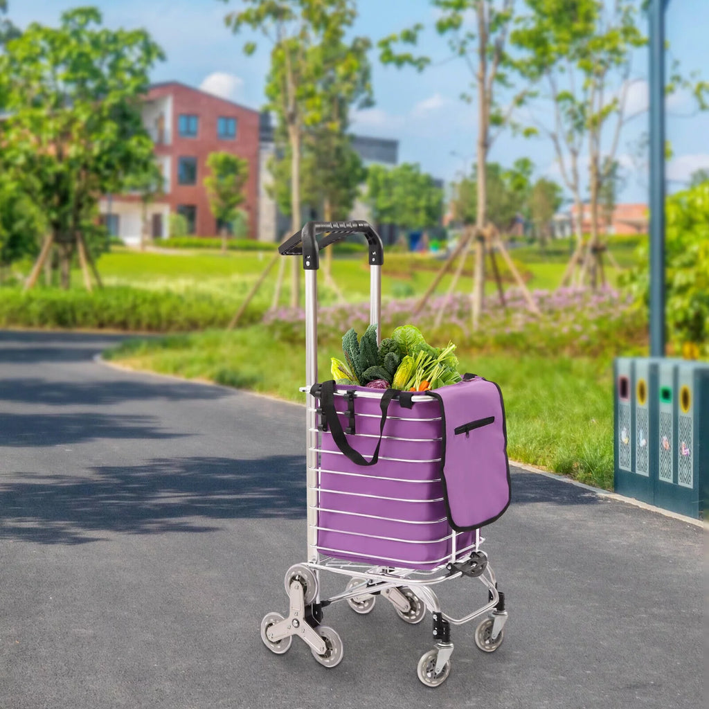 35L Folding Shopping Cart Grocery Trolley Handcart with Bag A873