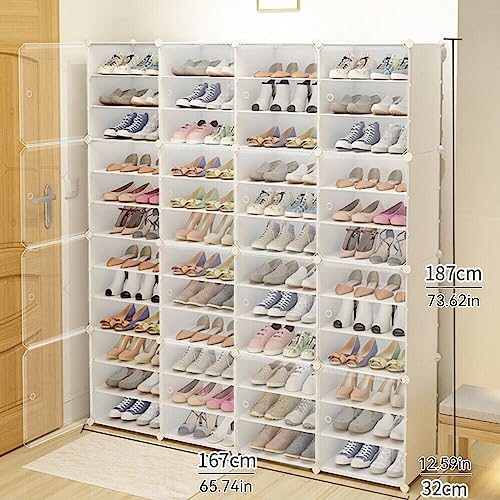 12 Tiers Clear Plastic Shoe Storage Box X283