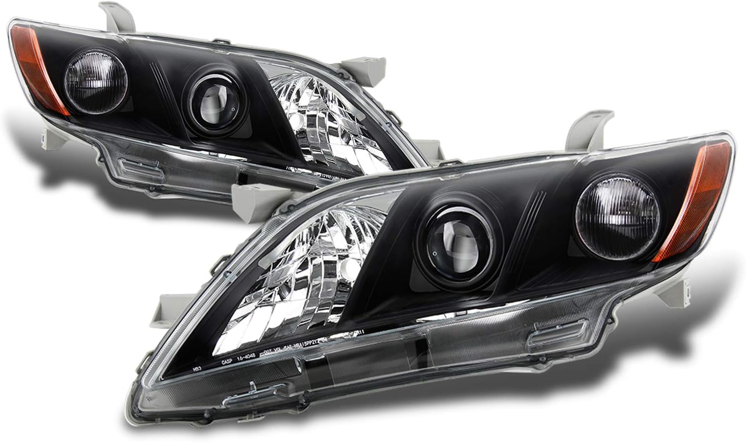 Projector Headlights Black Headlamps Pair D303501
