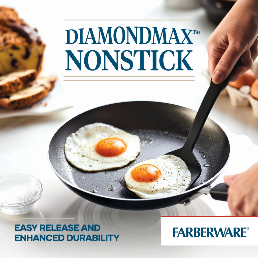 2-Piece Black Non-Stick Aluminum Frying Pan D3014