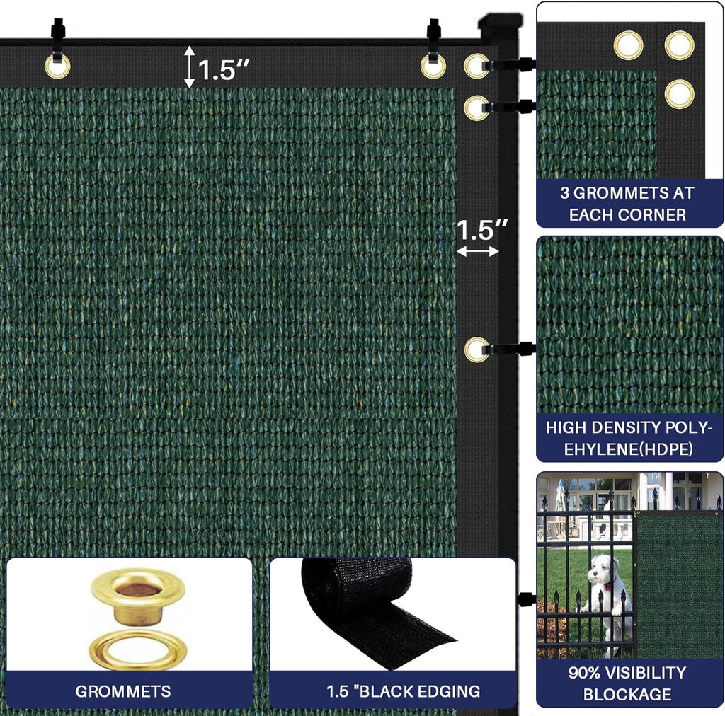 Green Heavy Duty Privacy Fence Screen 5' x 26' J885416