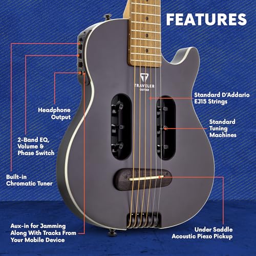 Black Satin Acoustic Travel Guitar N337