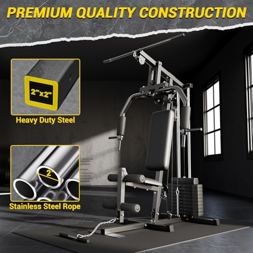 100LBS Weight Stack Multifunctional Home Gym Exercise Equipment O254
