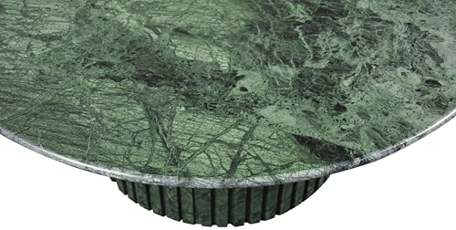 Art Deco Coffee Table with Marble, 36" W x 36" D x 16" H, Green I389993