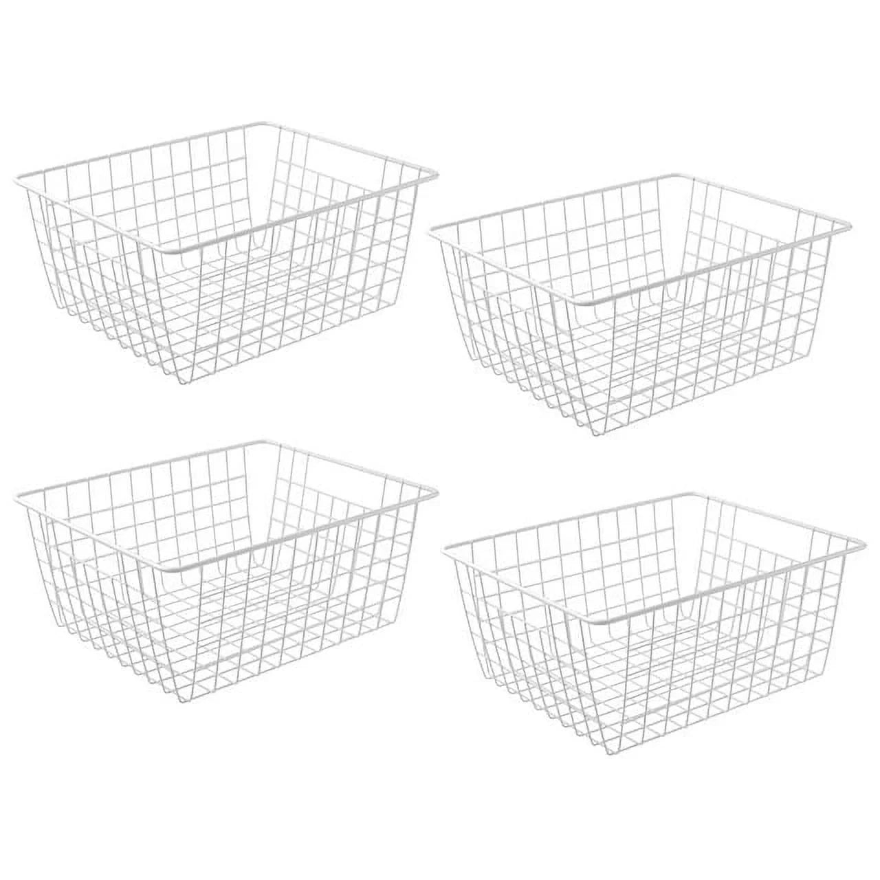 White Wire Storage Bins Set of 4 P5812