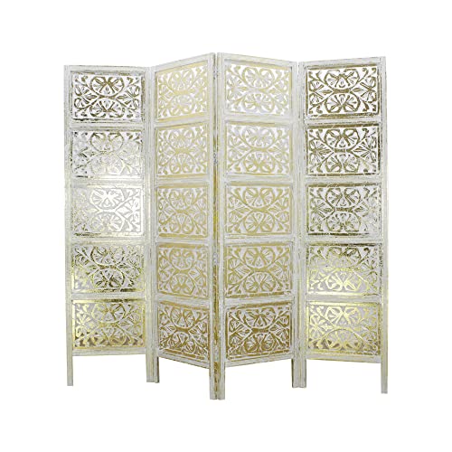 4 Panel Wooden Room Divider Screen U982033
