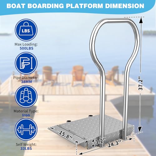 Foldable Dock Boarding Platform with Handrail U8532