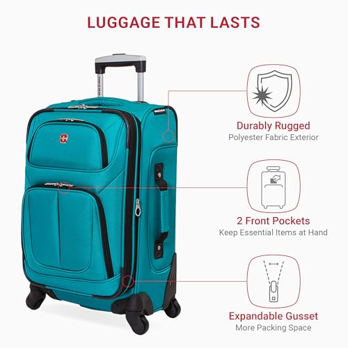 Teal 3 Piece Set Expandable Roller Luggage (21/25/29) U1776