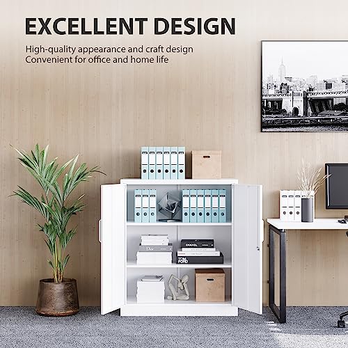 Metal Storage Cabinet with 2 Adjustable Shelves 36" H P5599