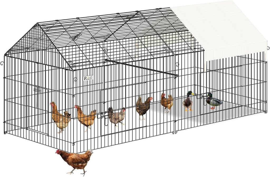 87" x 41" Metal Chicken Coop with Cover N1488