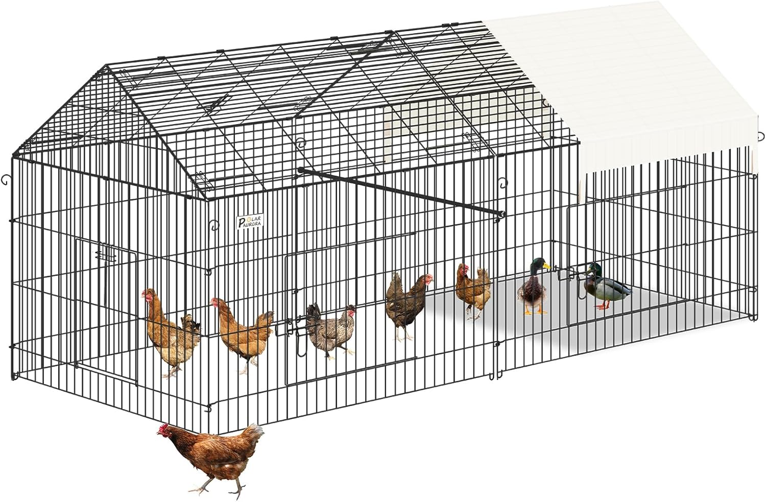 87" x 41" Metal Chicken Coop with Cover N1488