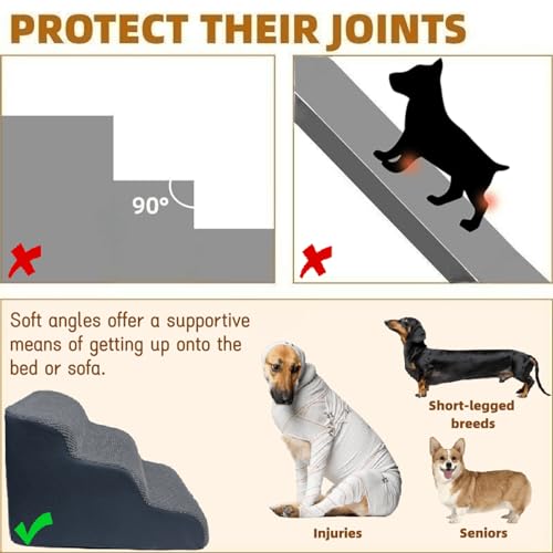 5 Step Non-Slip Dog Stairs for 30 Inch Bed Z14659