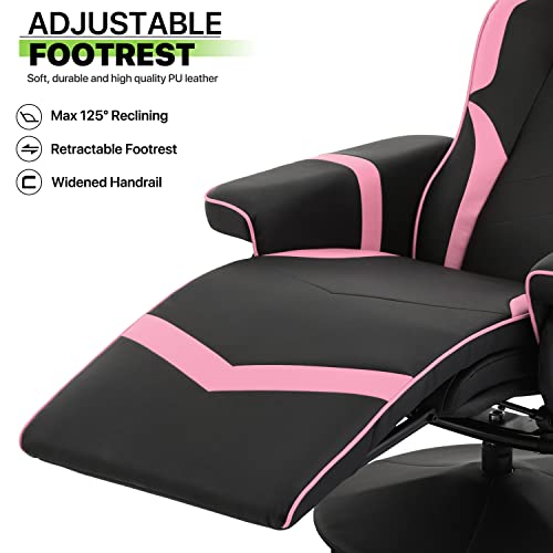 Grey PU Leather Swivel Gaming Recliner Chair with Adjustable Backrest Y167
