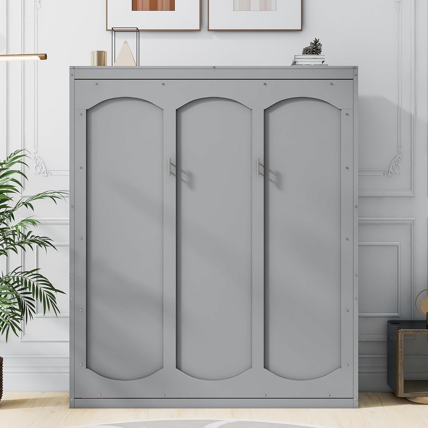 Queen Size Grey Wood Murphy Bed V359042