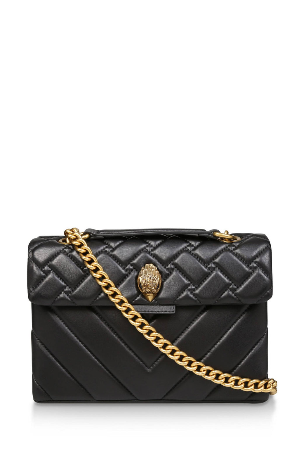 Black Quilted Leather Shoulder Bag C789